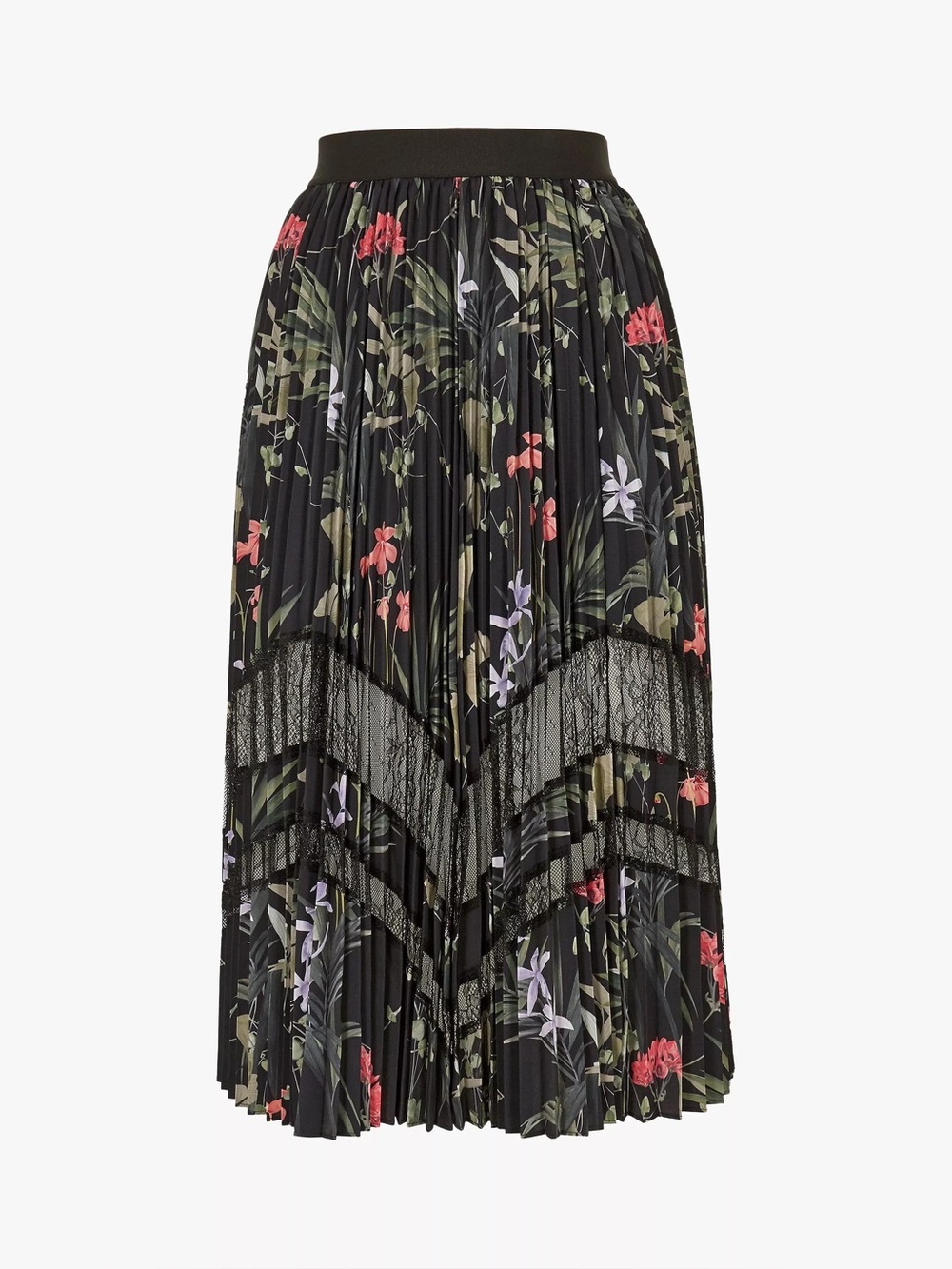 Ted Baker Abilen Highland Floral Pleated Lace Midi Skirt Ted Baker Size 1/Size S